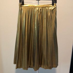 J.Crew Metallic Pleated Midi Skirt